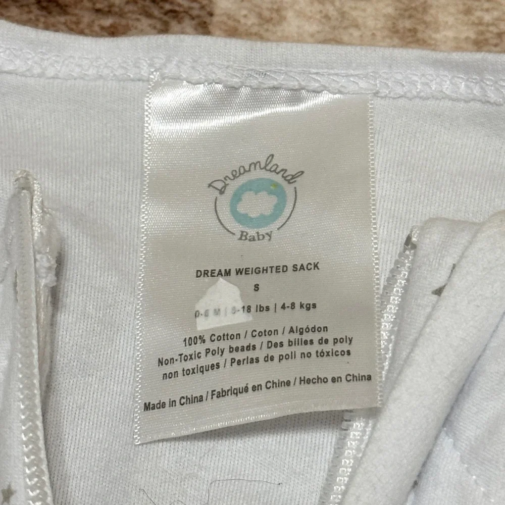 Dreamland Baby Dream Weighted Sack in Grey Star 0-6 months